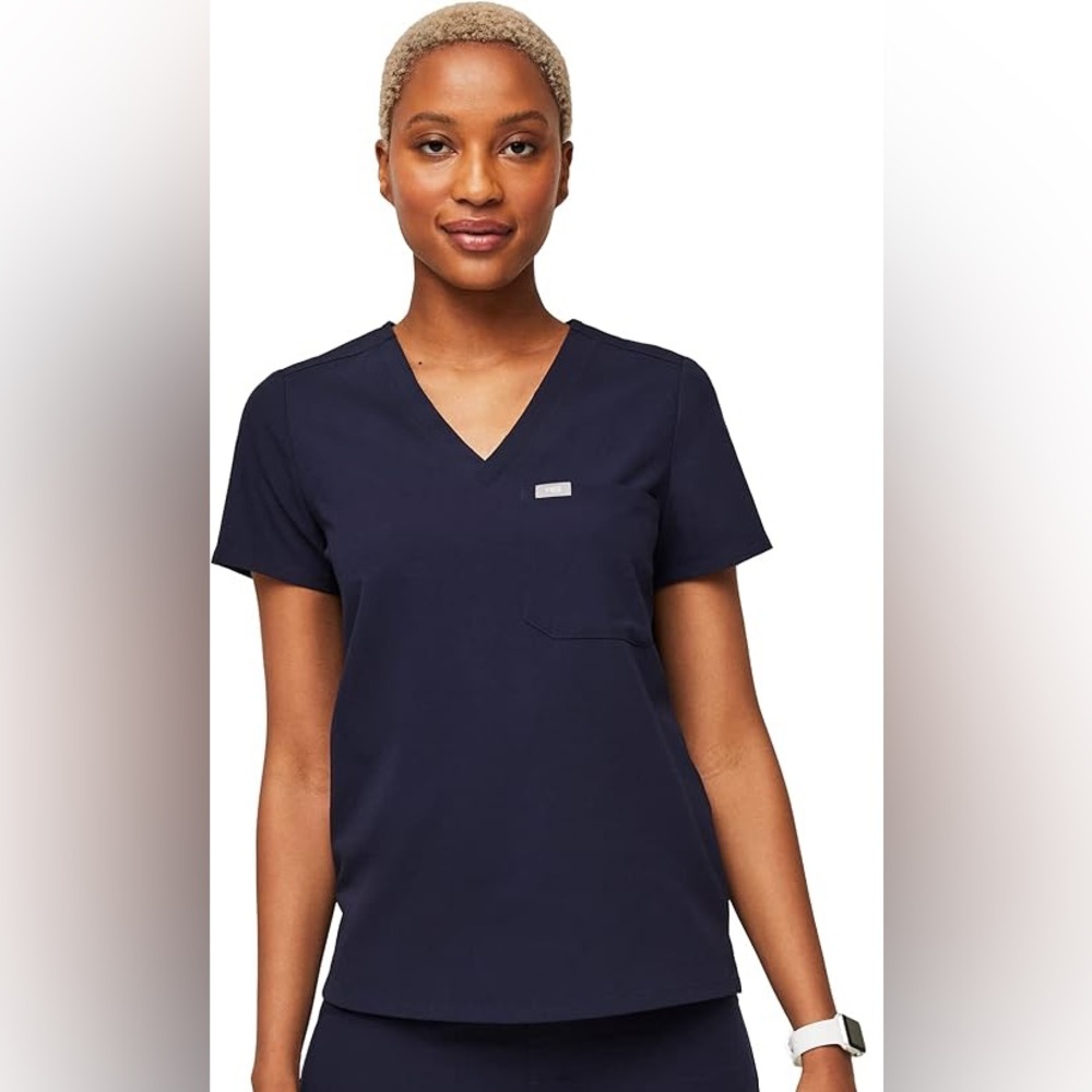 Figs Catarina Scrub Top in Navy Blue Women’s Size Large